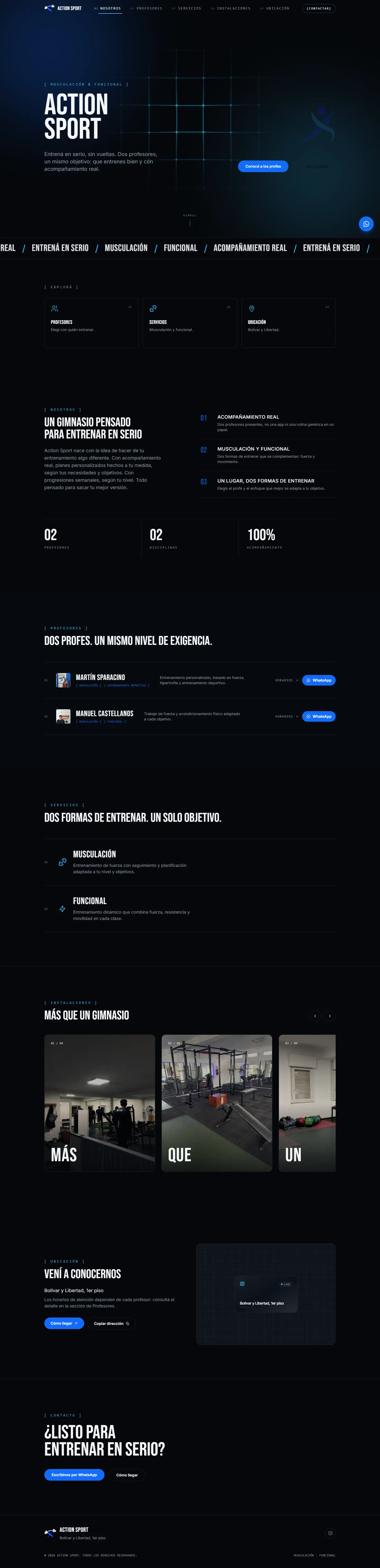 Captura del sitio de Action Sport en computadora